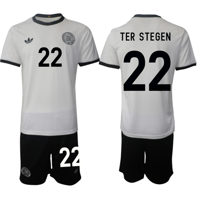 Men's Germany #22 Marc-Andre ter Stegen White 2025 Home Soccer Jersey Suit